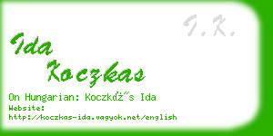 ida koczkas business card